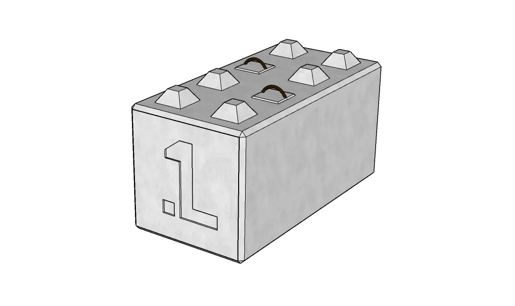 legoblok o wymiarach 120x60x60cm