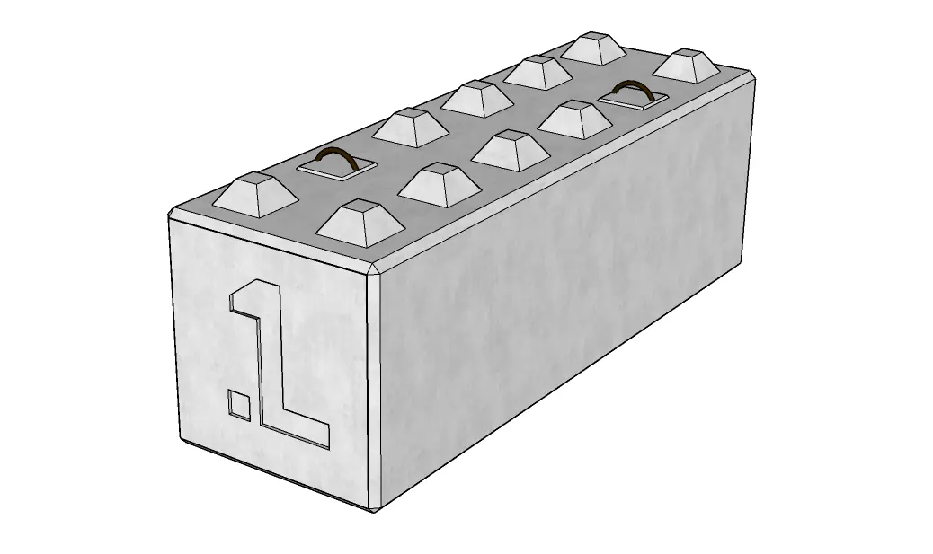 legoblok o wymiarach 180x60x60cm